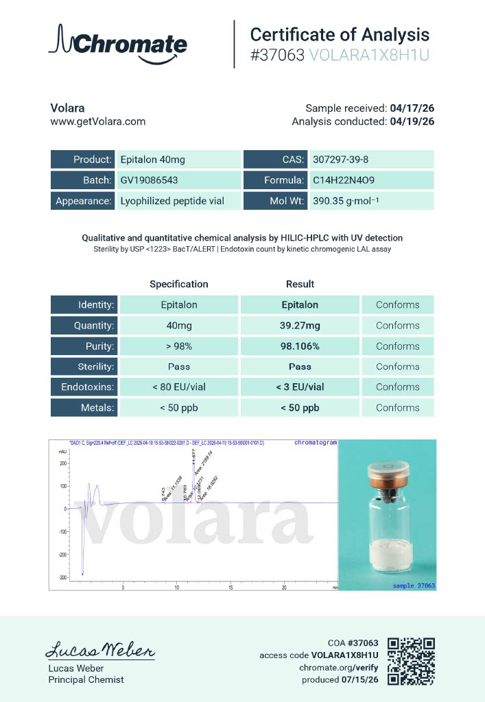 Epitalon test result