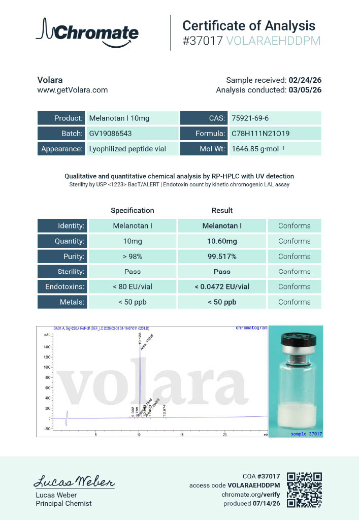 Melanotan I test result